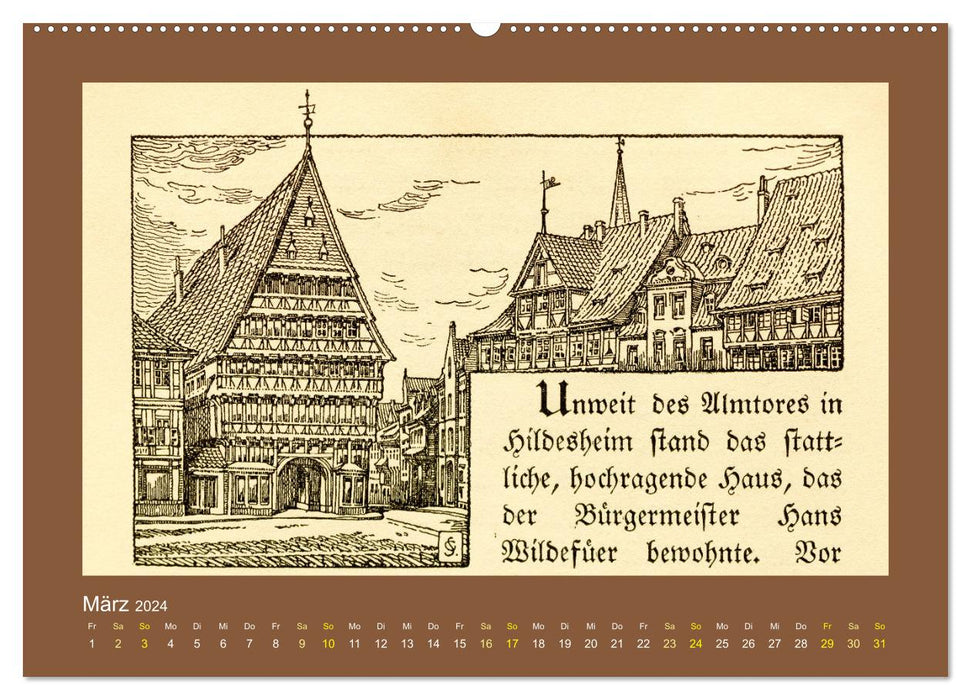 Hildesheim - Historical Views (CALVENDO Wall Calendar 2024) 