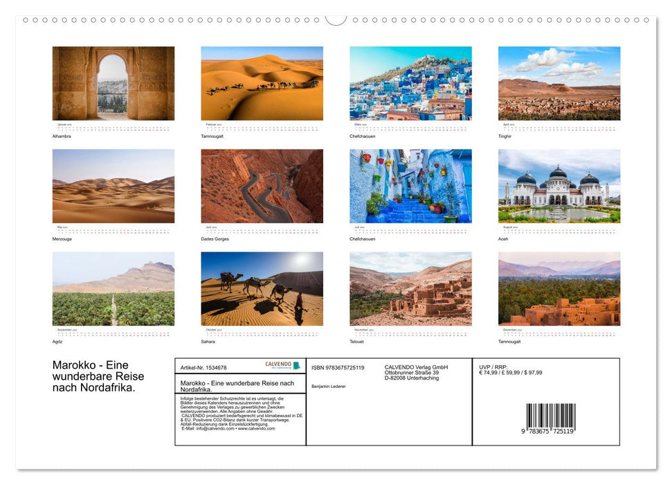 Morocco - A wonderful trip to North Africa. (CALVENDO Premium Wall Calendar 2024) 