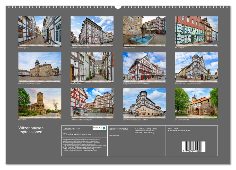 Witzenhausen Impressions (CALVENDO Premium Wall Calendar 2024) 