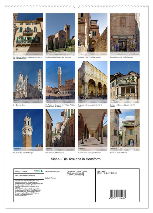 Sienne - La Toscane en pleine forme (calendrier mural CALVENDO 2024) 