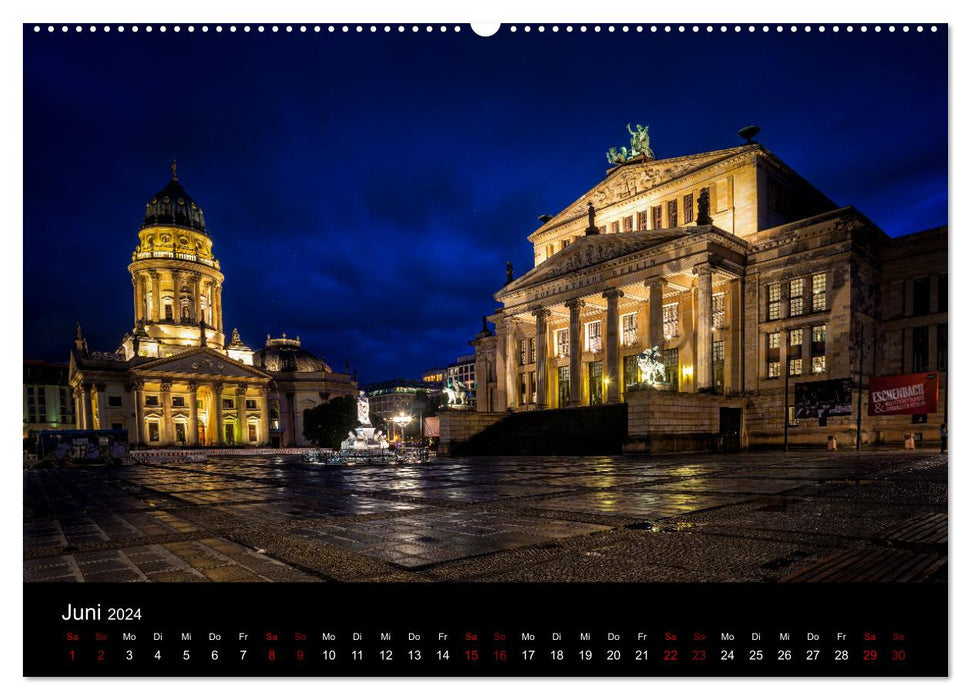 Eine Reise durch Berlin bei Nacht (CALVENDO Premium Wandkalender 2024)