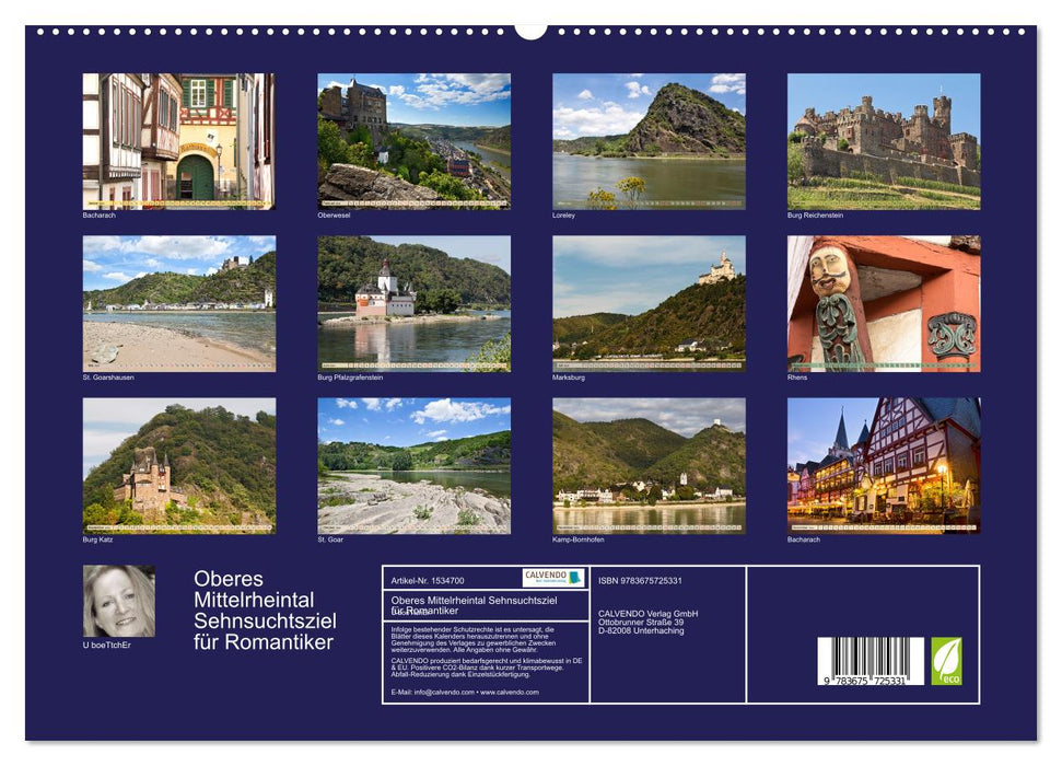 Upper Middle Rhine Valley longing destination for romantics (CALVENDO Premium Wall Calendar 2024) 