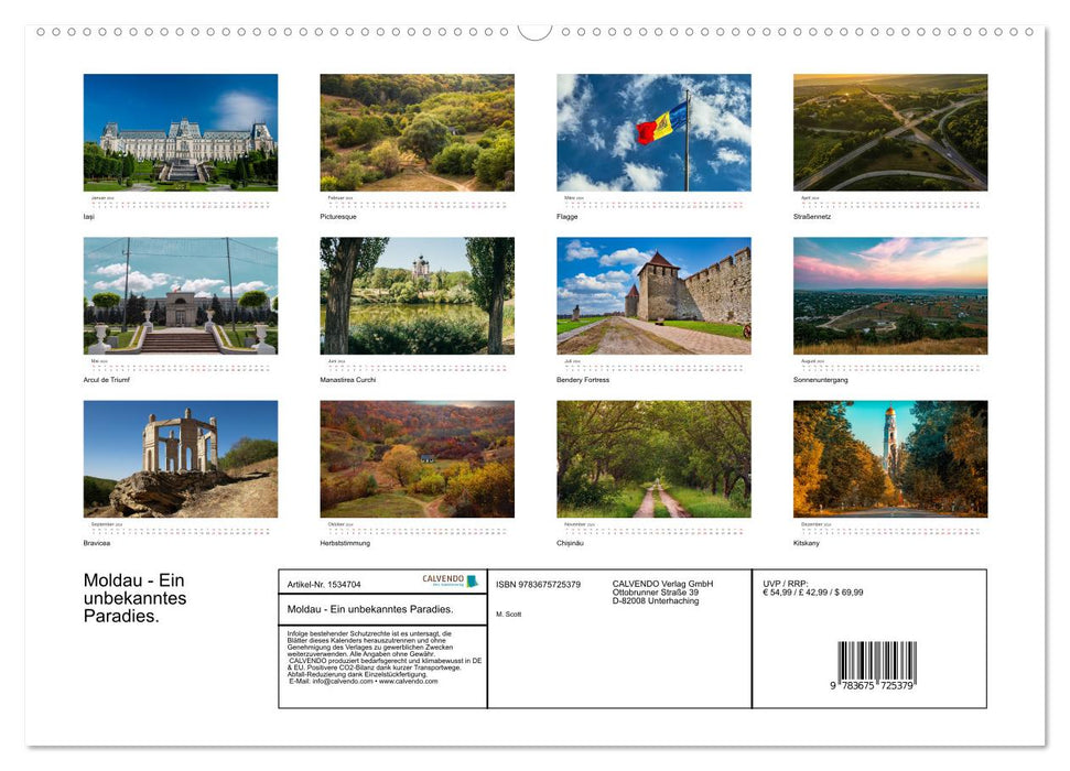 Moldova - An unknown paradise. (CALVENDO wall calendar 2024) 