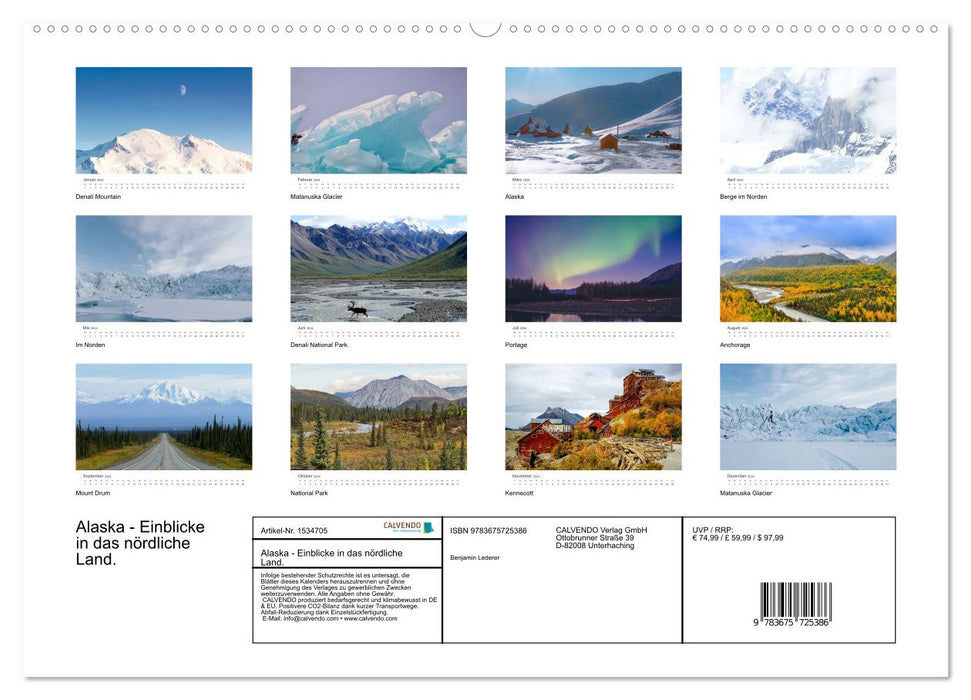 Alaska - Einblicke in das nördliche Land. (CALVENDO Premium Wandkalender 2024)