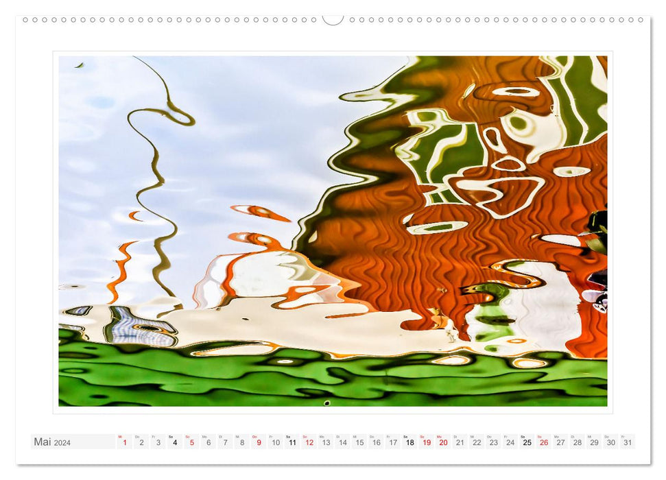Wasserspiegelungen. Künstlerische Bilder durch Wind und Wellen (CALVENDO Wandkalender 2024)