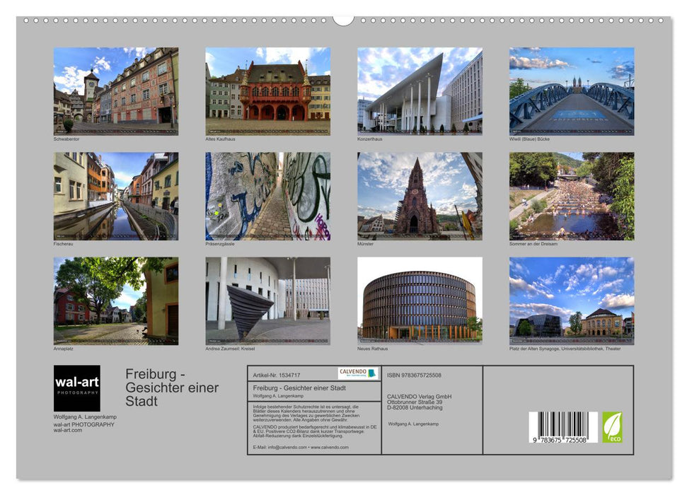 Freiburg - Gesichter einer Stadt (CALVENDO Premium Wandkalender 2024)