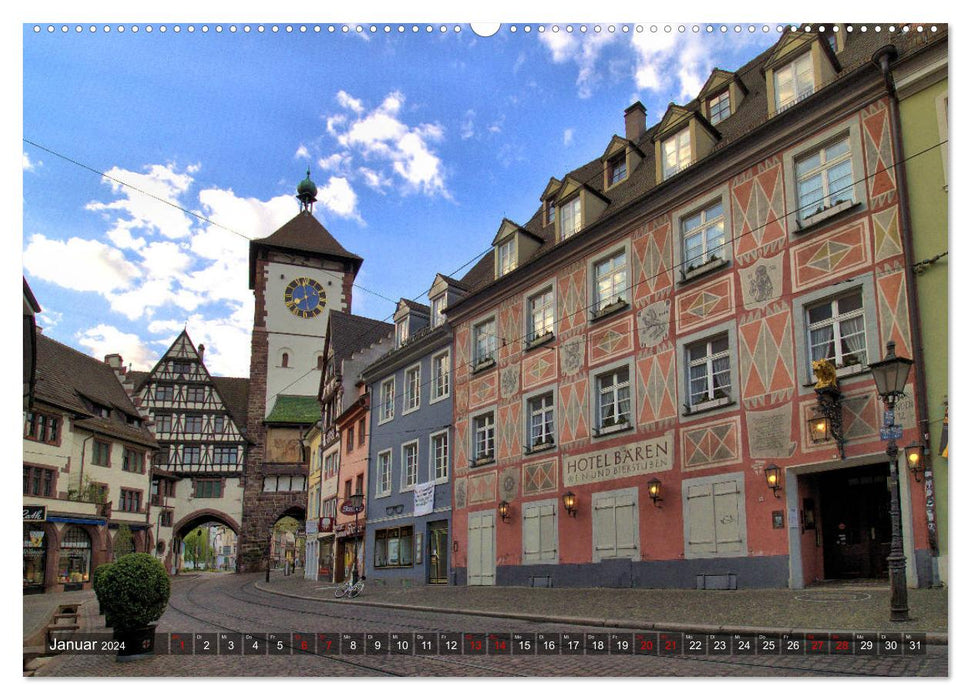 Fribourg – Visages d'une ville (Calvendo Premium Calendrier mural 2024) 
