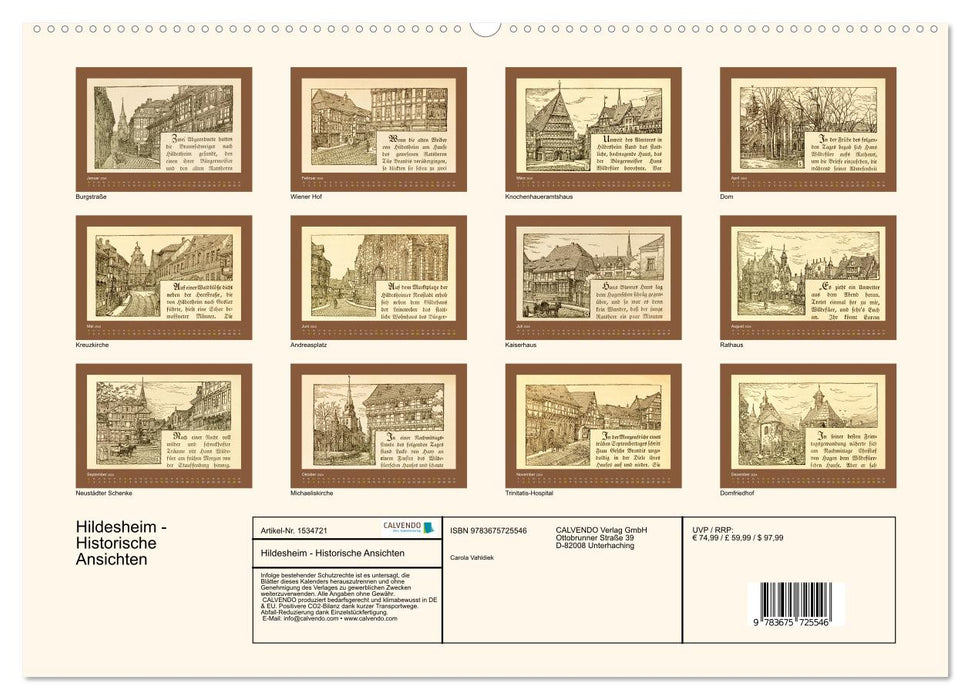 Hildesheim - Historische Ansichten (CALVENDO Premium Wandkalender 2024)