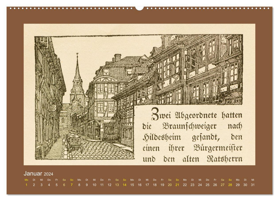 Hildesheim - Historische Ansichten (CALVENDO Premium Wandkalender 2024)