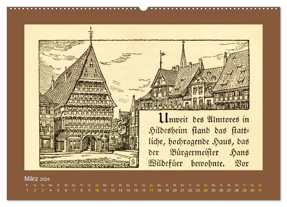 Hildesheim - Historische Ansichten (CALVENDO Premium Wandkalender 2024)