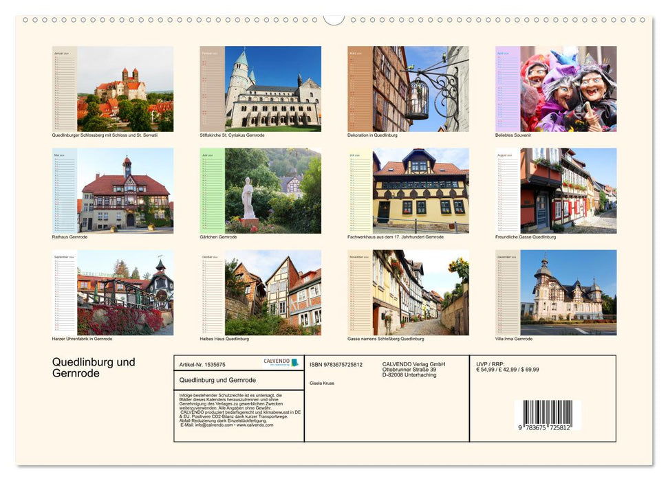 Quedlinburg und Gernrode (CALVENDO Wandkalender 2024)