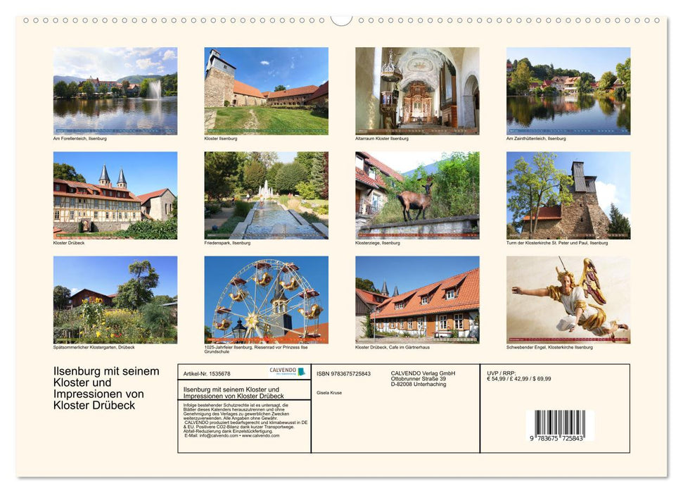 Ilsenburg mit seinem Kloster und Impressionen von Kloster Drübeck (CALVENDO Wandkalender 2024)