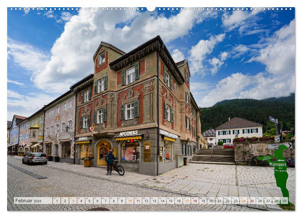 Urlaub in Oberbayern - Garmisch-Partenkirchen und die Zugspitze (CALVENDO Premium Wandkalender 2024)