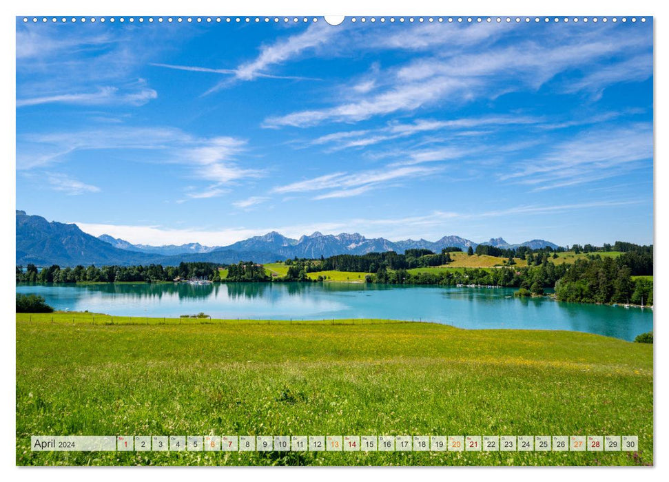 Forggensee and Alpsee - holiday paradise Bavarian Allgäu (CALVENDO Premium Wall Calendar 2024) 