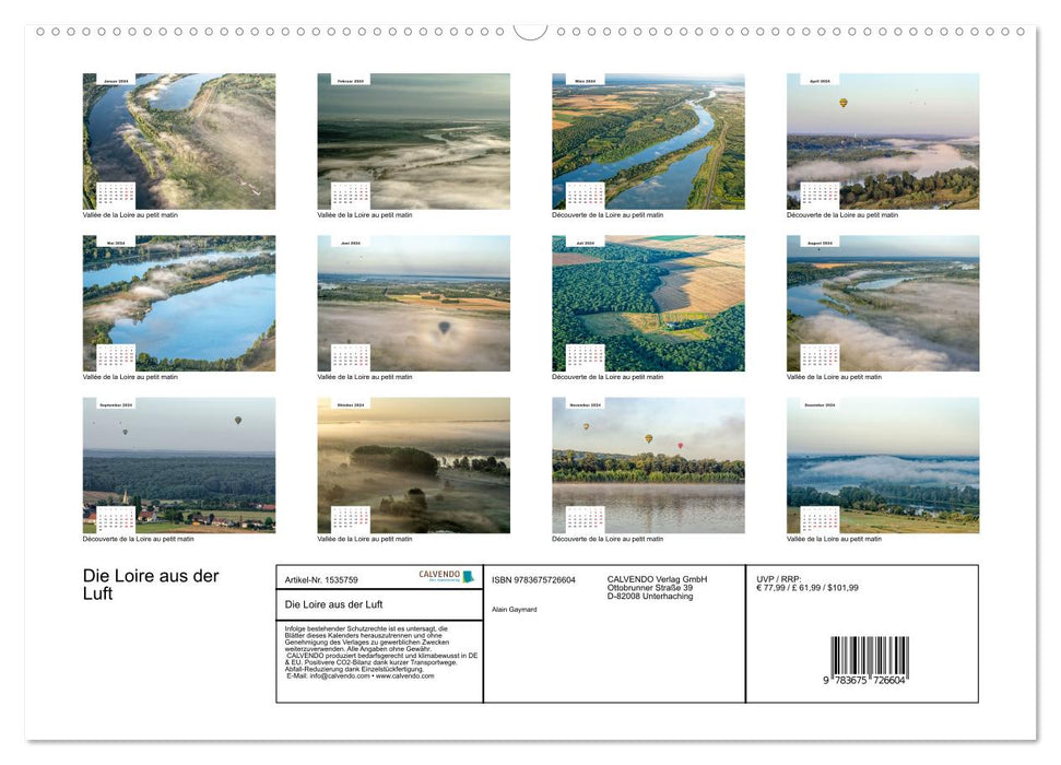 Die Loire aus der Luft (CALVENDO Premium Wandkalender 2024)