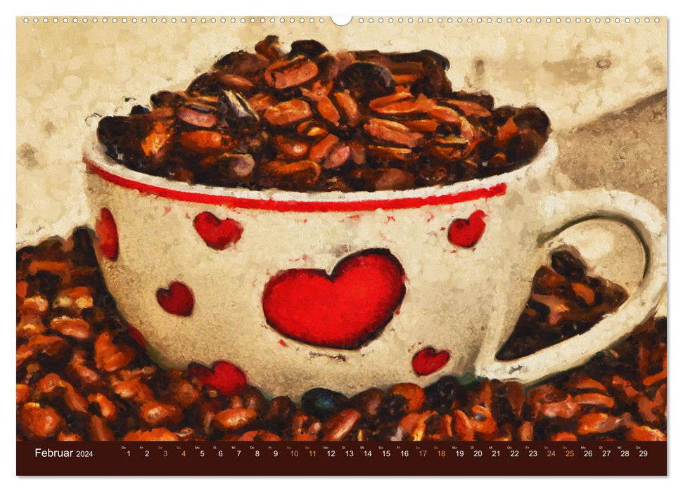 Coffee grounds - art and tradition (CALVENDO Premium Wall Calendar 2024) 