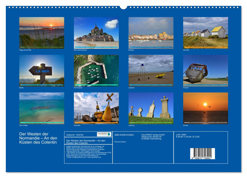 The West of Normandy - On the Coasts of the Cotentin (CALVENDO Wall Calendar 2024) 