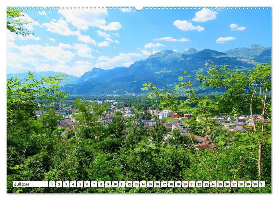 Liechtenstein - zwischen Rhein und Hochgebirge (CALVENDO Premium Wandkalender 2024)