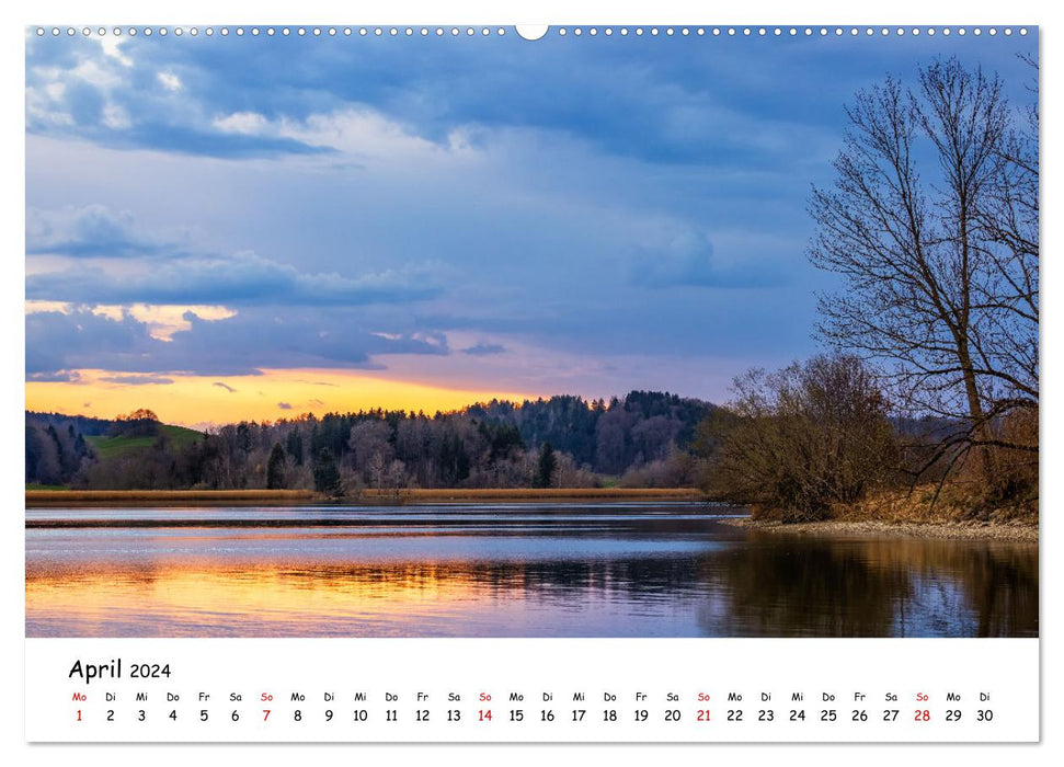 Malerische Seen im bayerischen Voralpenland (CALVENDO Wandkalender 2024)