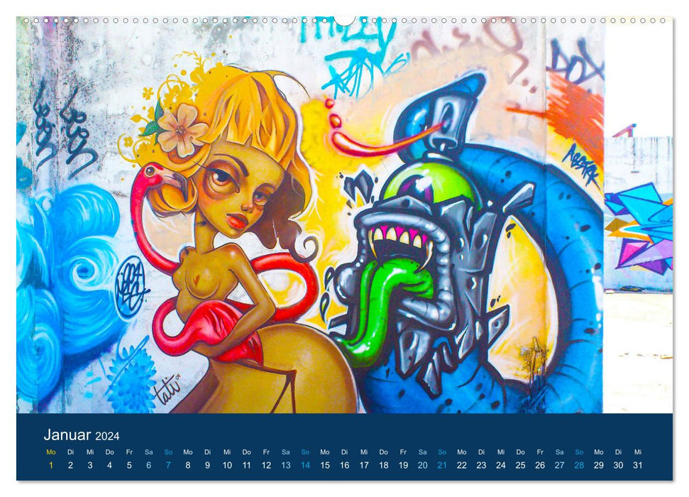 Miami Graffiti (CALVENDO Premium Wandkalender 2024)