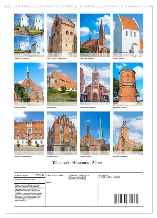 Denmark - Historic Funen (CALVENDO Premium Wall Calendar 2024) 