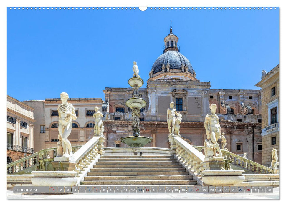 Sizilien - Von Palermo nach Cefalù (CALVENDO Wandkalender 2024)