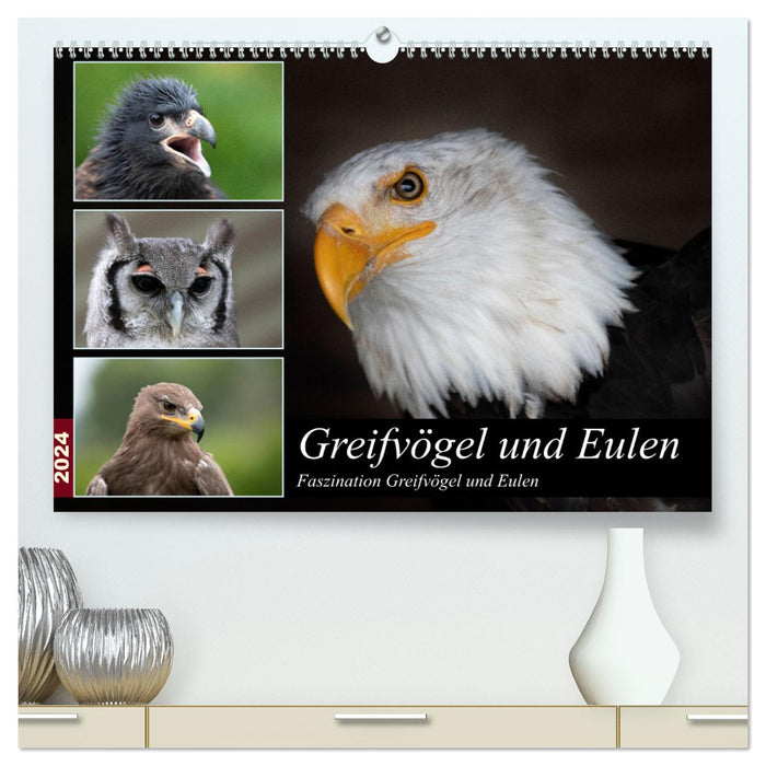 Birds of prey and owls (CALVENDO Premium Wall Calendar 2024) 