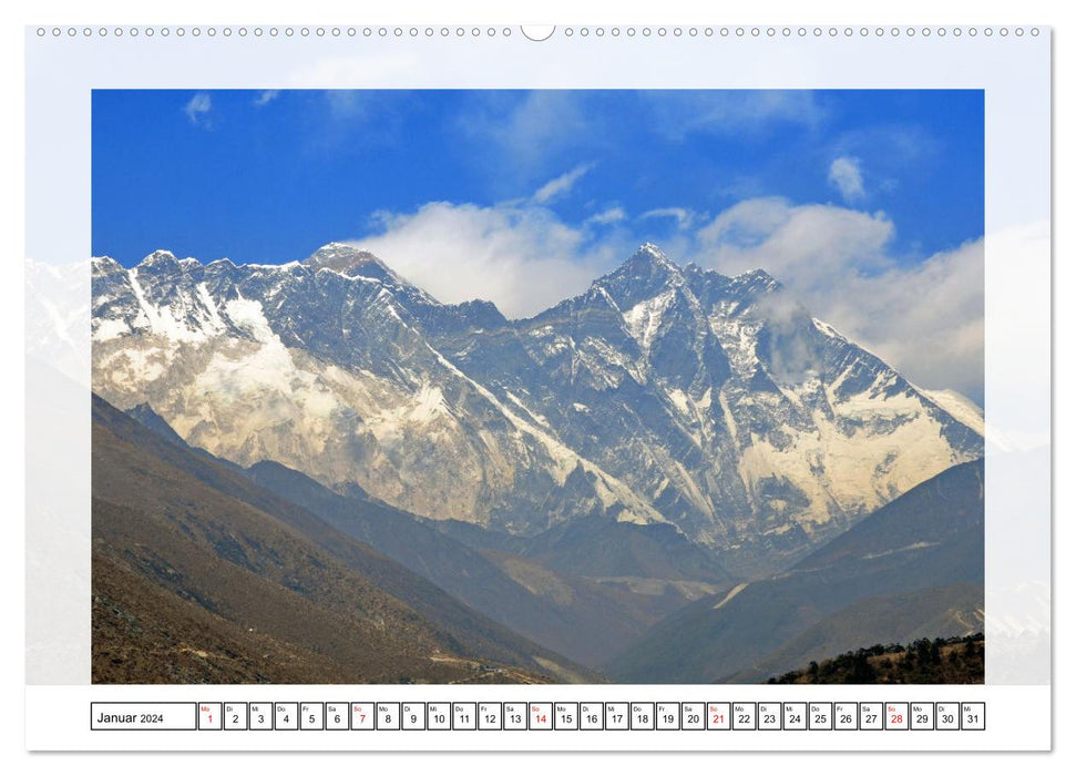 NEPALS mountain giants in the magnificent Himalayas (CALVENDO Premium Wall Calendar 2024) 