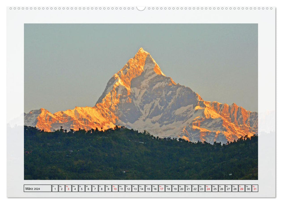 NEPALS mountain giants in the magnificent Himalayas (CALVENDO Premium Wall Calendar 2024) 