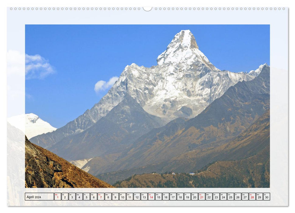 NEPALS mountain giants in the magnificent Himalayas (CALVENDO Premium Wall Calendar 2024) 