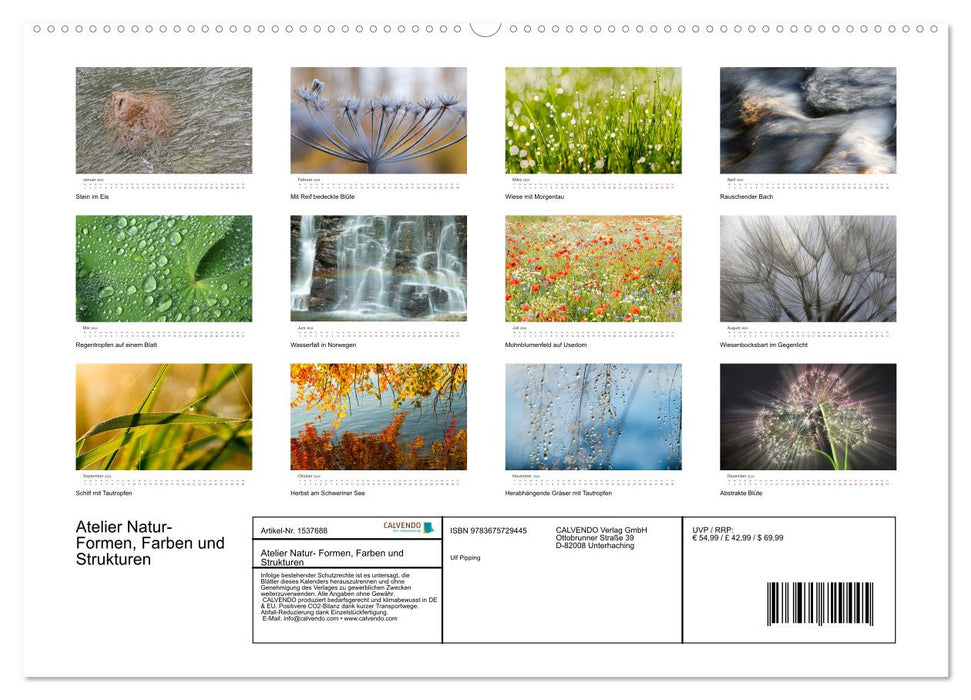 Atelier Natur - Formen, Farben und Strukturen (CALVENDO Wandkalender 2024)
