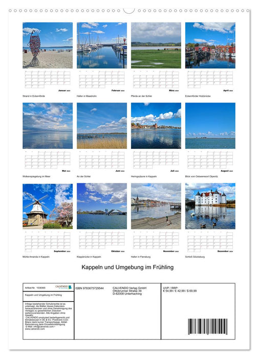 Kappeln and the surrounding area in spring (CALVENDO wall calendar 2024) 