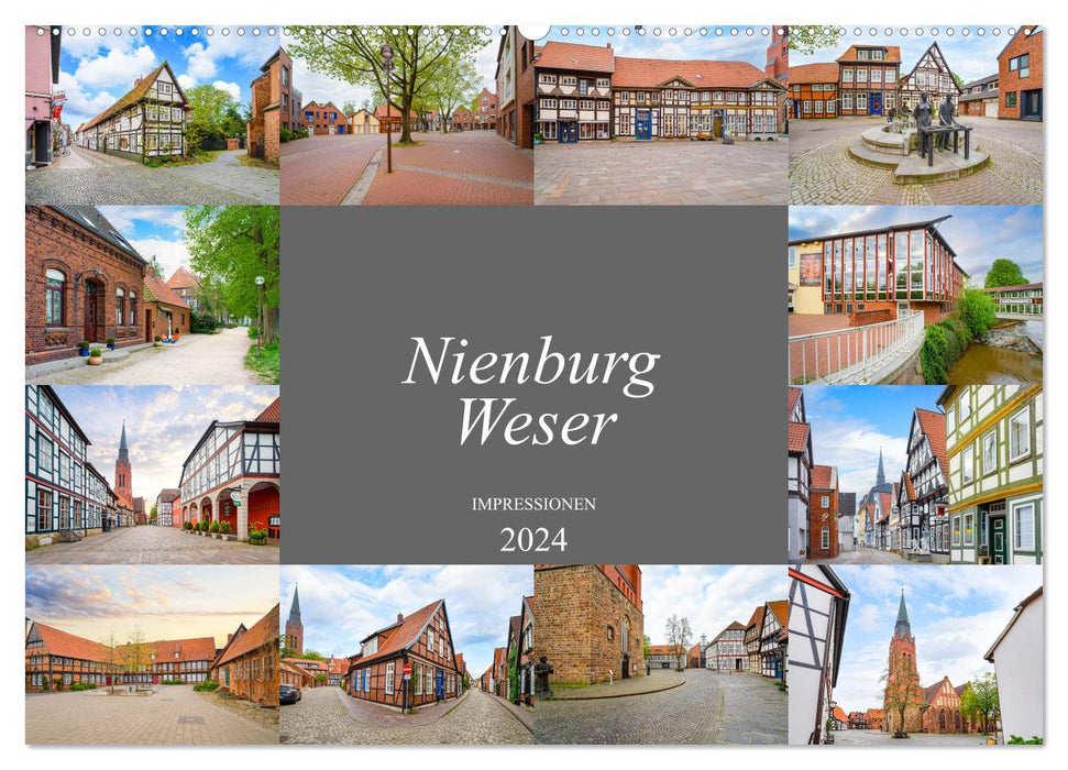 Nienburg Weser Impressionen (CALVENDO Wandkalender 2024)