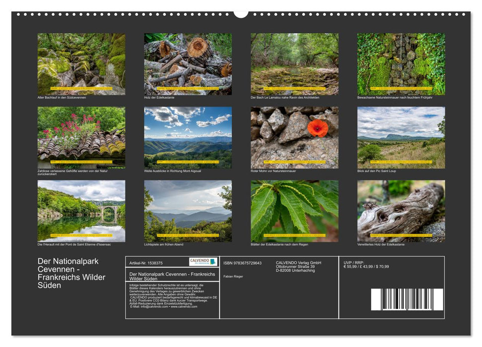 The Cévennes National Park - France's wild south (CALVENDO wall calendar 2024) 