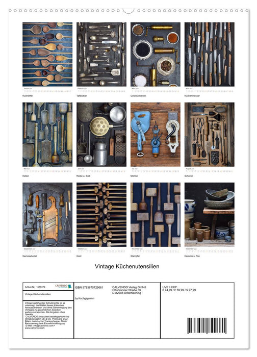 Vintage kitchen utensils (CALVENDO Premium Wall Calendar 2024) 
