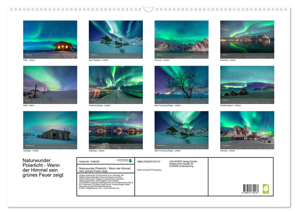 Natural wonder Northern Lights (CALVENDO wall calendar 2024) 