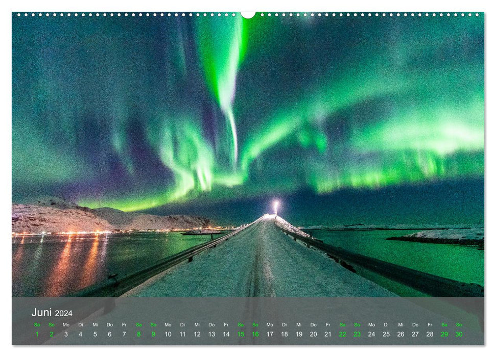 Merveille naturelle aurores boréales (calendrier mural CALVENDO 2024) 