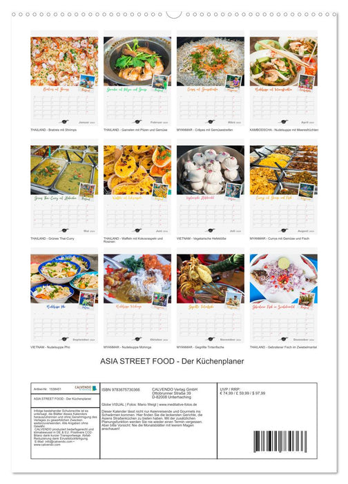ASIA STREET FOOD - Der Küchenplaner (CALVENDO Premium Wandkalender 2024)