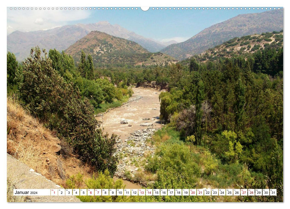 From the Andes to the Pacific - Santiago de Chile and the surrounding area (CALVENDO Premium Wall Calendar 2024) 