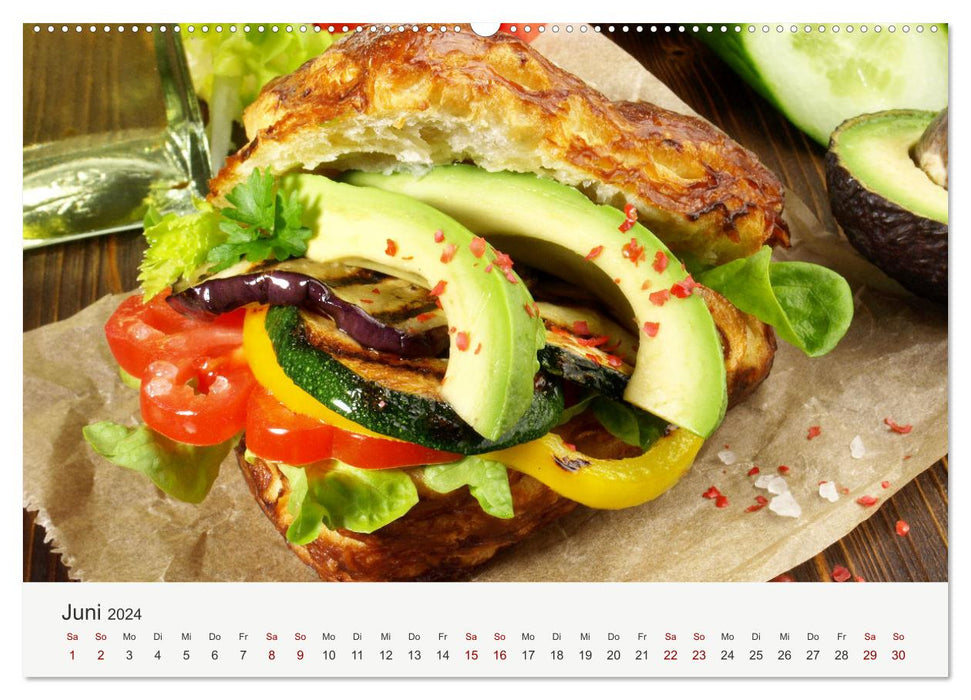 Vegan Food Calendar – Dishes and Snacks (CALVENDO Premium Wall Calendar 2024) 