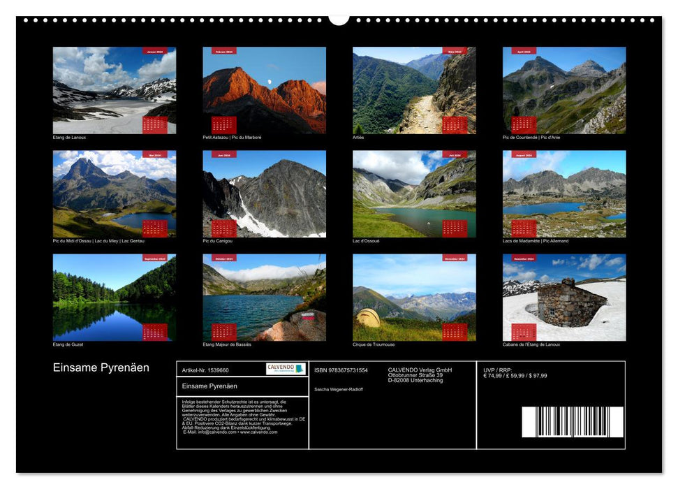 Einsame Pyrenäen (CALVENDO Premium Wandkalender 2024)