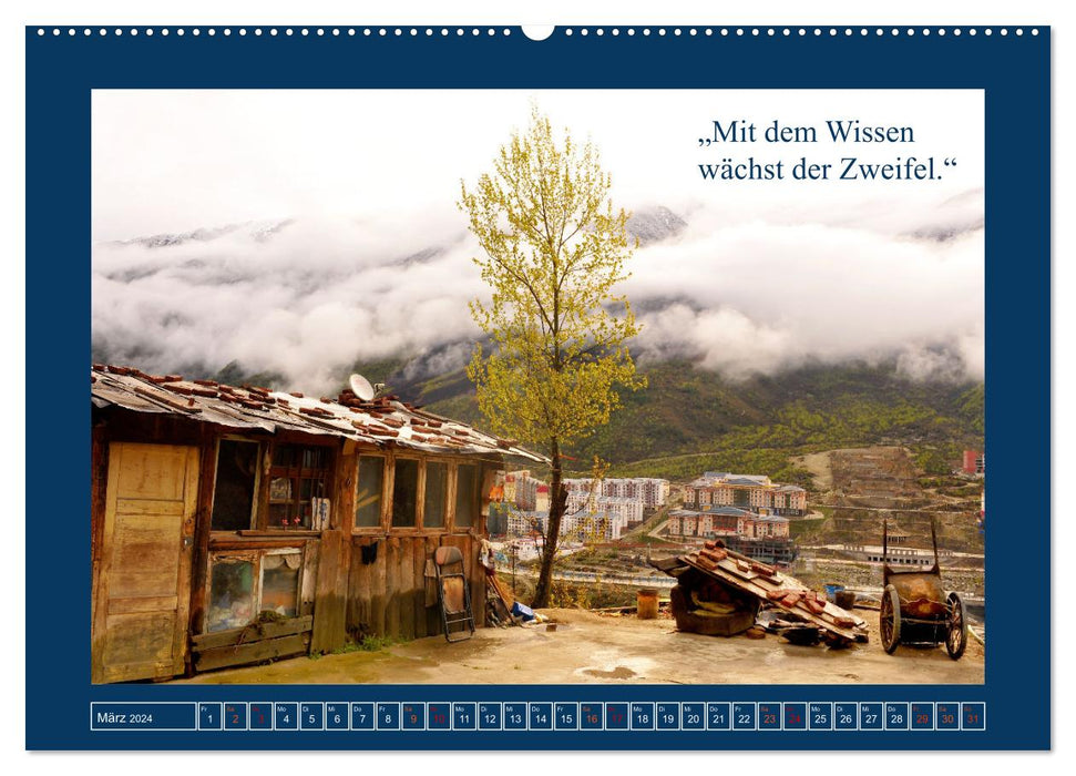 Tibetische Reise mit Zitaten von Johann Wolfgang von Goethe (CALVENDO Premium Wandkalender 2024)
