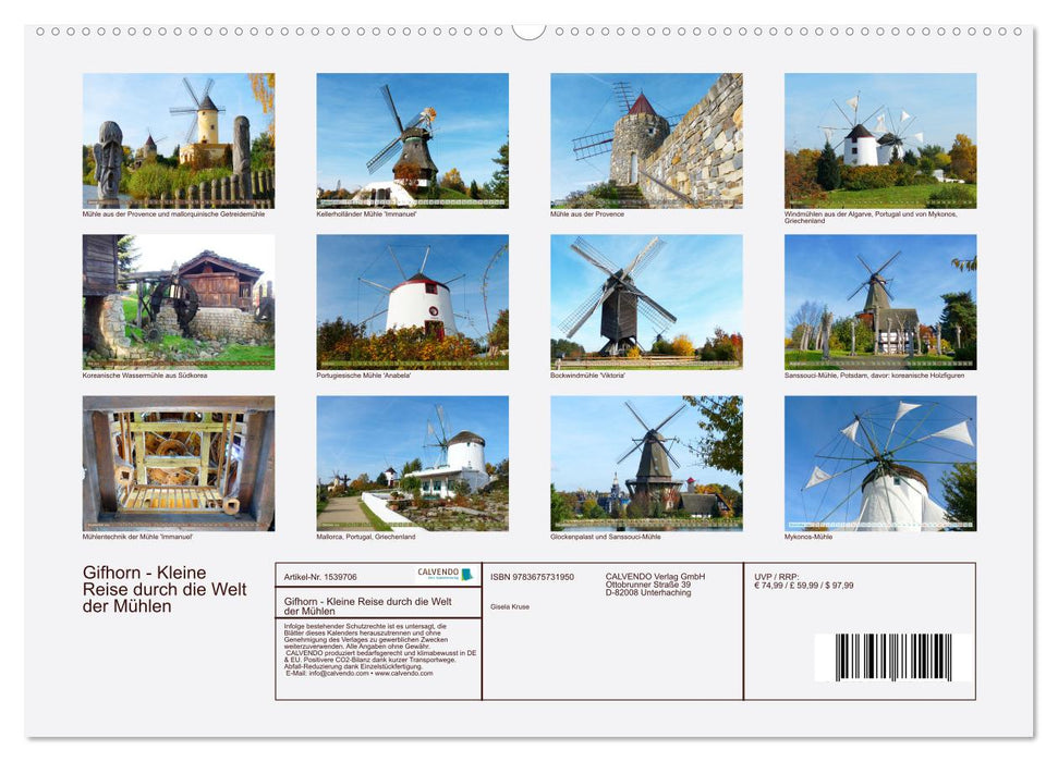 Gifhorn - Kleine Reise durch die Welt der Mühlen (CALVENDO Premium Wandkalender 2024)