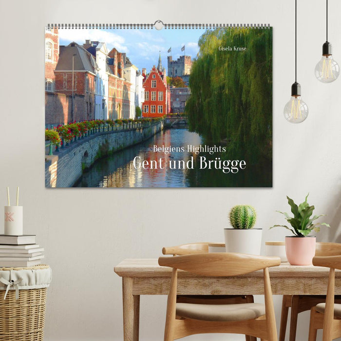 Belgiens Highlights Gent und Brügge (CALVENDO Wandkalender 2024)