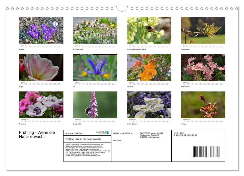 Frühling - Wenn die Natur erwacht (CALVENDO Wandkalender 2024)