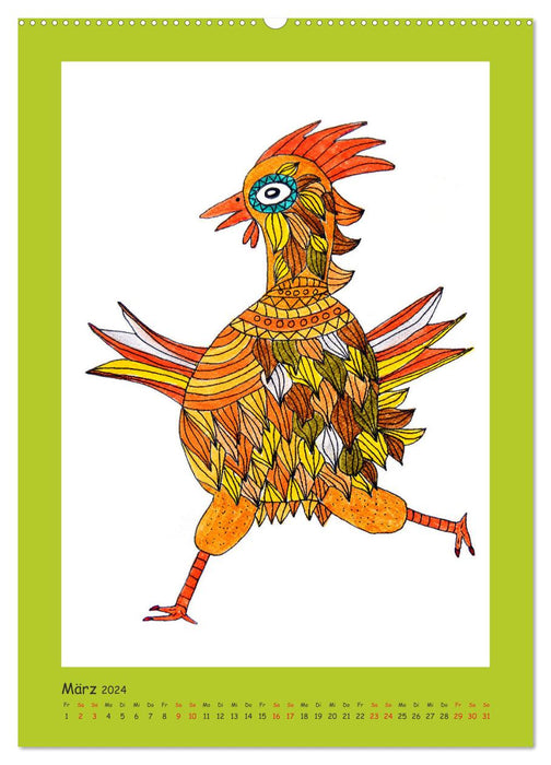 Lustige Hühner und anderes Federvieh (CALVENDO Premium Wandkalender 2024)