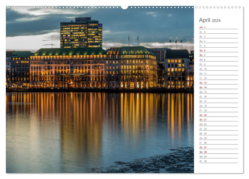 Hambourg, une perle du nord (Calvendo Premium Wall Calendar 2024) 