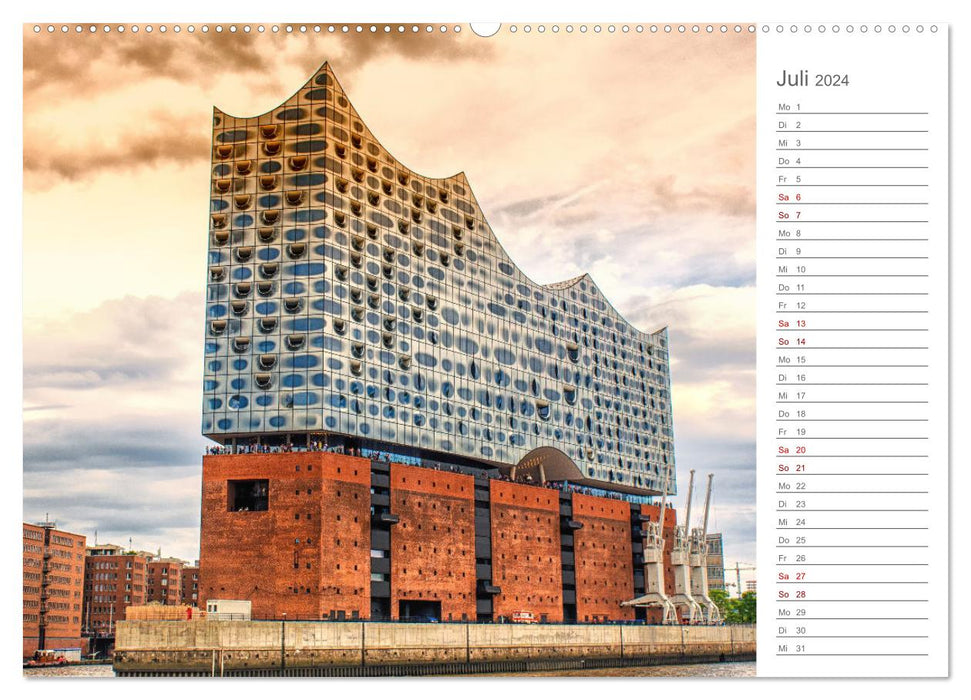 Hambourg, une perle du nord (Calvendo Premium Wall Calendar 2024) 