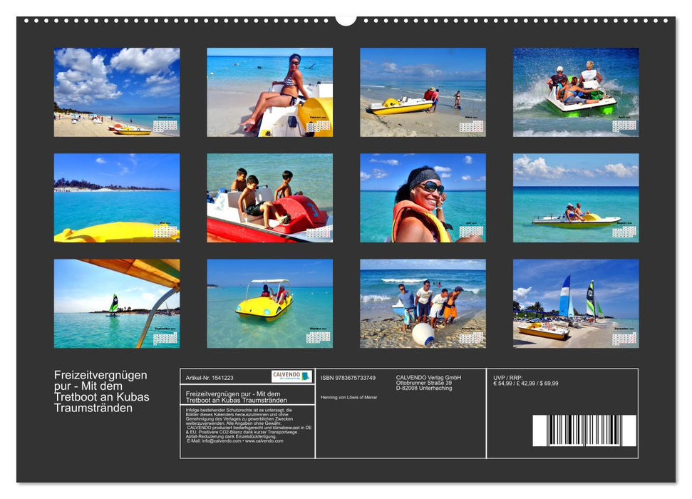 Freizeitvergnügen pur - Mit dem Tretboot an Kubas Traumstränden (CALVENDO Wandkalender 2024)