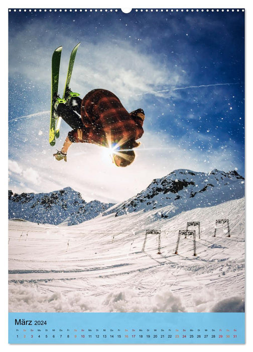 Endlich wieder Skifahren (CALVENDO Premium Wandkalender 2024)